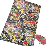 VIELFÄLTIGKEIT - Ob ein schönes Pricess, Sweet Town oder Rennstrecken-Motiv mit Fahrbahn für Spielzeugautos, entspannende Natur oder Abenteuer mit den Dinosauriern, unser Teppich lädt zum kreativen und lustvollen Spielen ein.