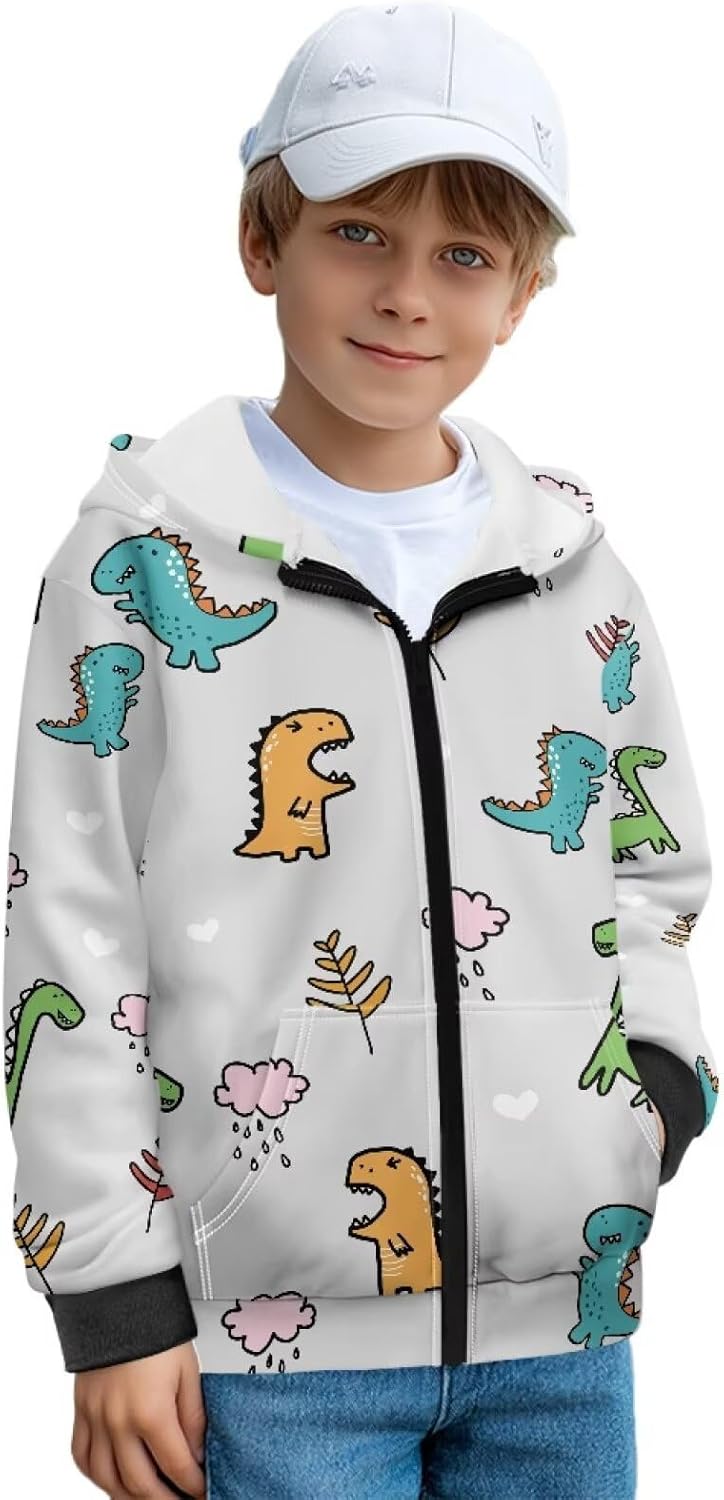 Dolyues Boys Hoodie Fleece Pullover Athletic Sweatshirt with Kangaroo Pockets for Sport Size S-XL