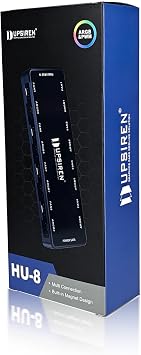 HU-8 PWM/ARGB 2 in 1 8 - Port Fan Hub with Magnetic Design, 8 ARGB/PWM Interfaces, Supports 8 Fans, SATA Power