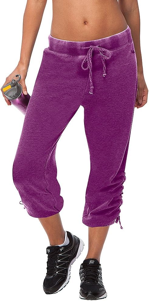 Fila On Again Off Again Capri Pantalones deportivos para mujer, color morado brillante, M