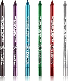 Mysense 6 PCS EyeLiners Set, Colored Eyeliner Pencils Pearl Eyeliner Kit Glitter Eye Liners for Women,Shimmer Metallic Eyeliner Pencil Professional Glitter Eyeliner Eye Color & lip Liner Makeup