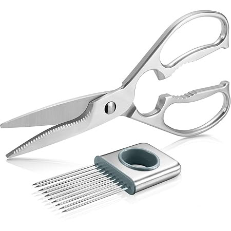 Amazon Takumi キッチンバサミ 分解 食洗機 2点セット 料理はさみ ステンレス製 万能ハサミ 調理鋏 栓抜き 調理はさみ かにはさみ 肉 切りハサミ オニオンカット 魚 はさみ 細切りツール 食洗機 対応 キッチンはさみ オンライン通販