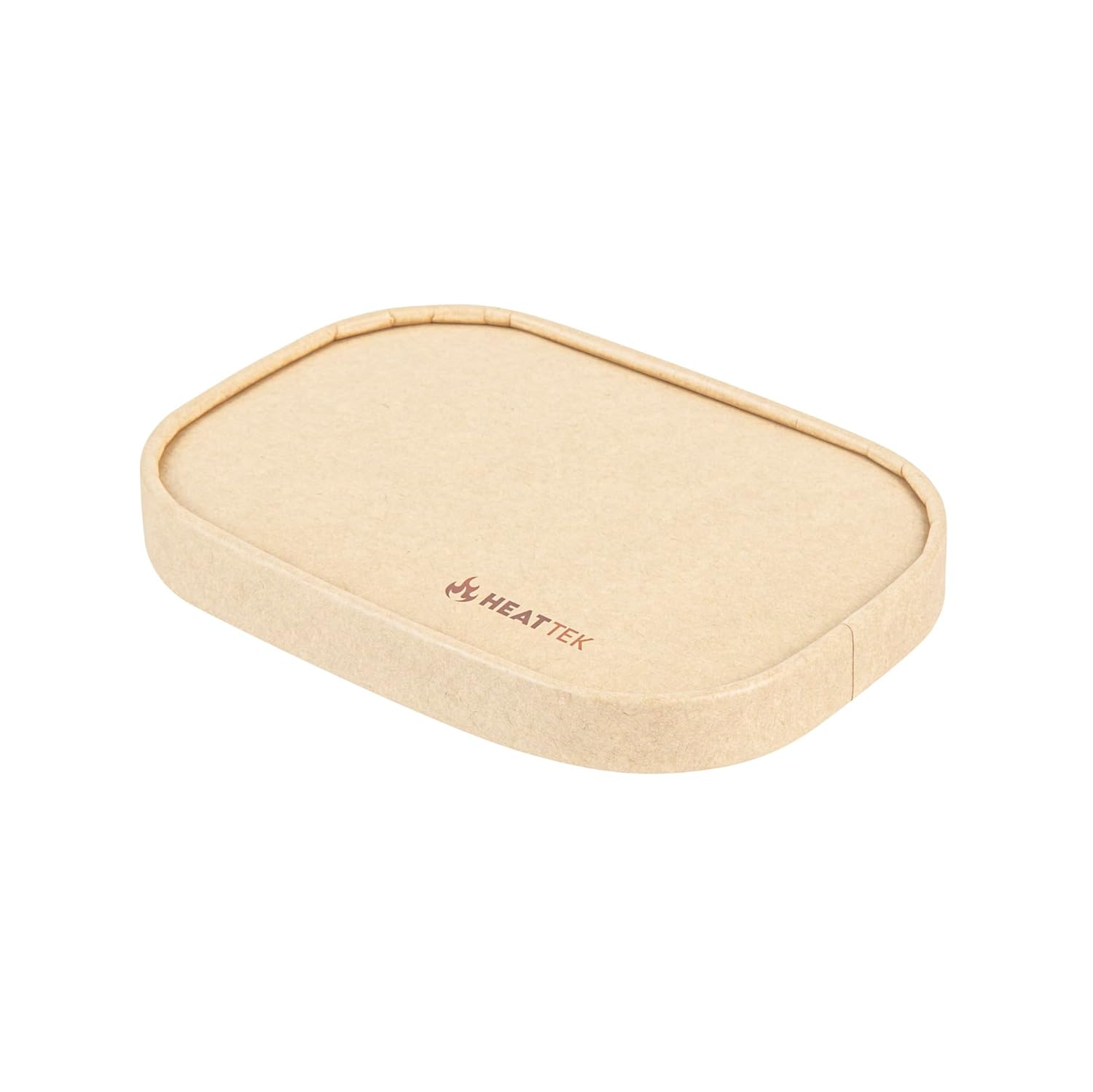 Restaurantware-Heat Tek 6.77 x 4.72 Inch Lids For To Go Containers, 100 Oval Food Container Lids - Containers Sold Separately, Raised Edges, For Hot And Cold Foods, Kraft Paper Lid For Food Bowls