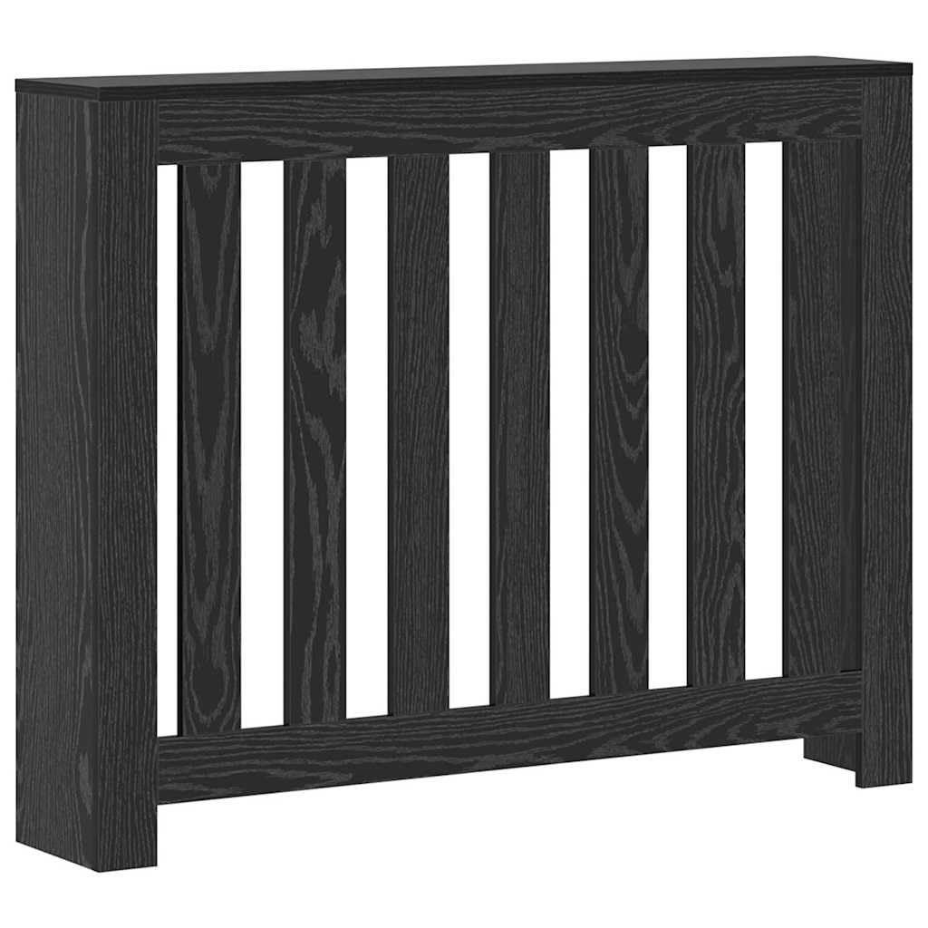 vidaXL Radiator Cover Black Oak 104 x 20 x 82 cm, Compact Wooden Heater Cover, Durable, Modern Design, Space-Saving Furniture, Functional Living Room Addition, Home Decor