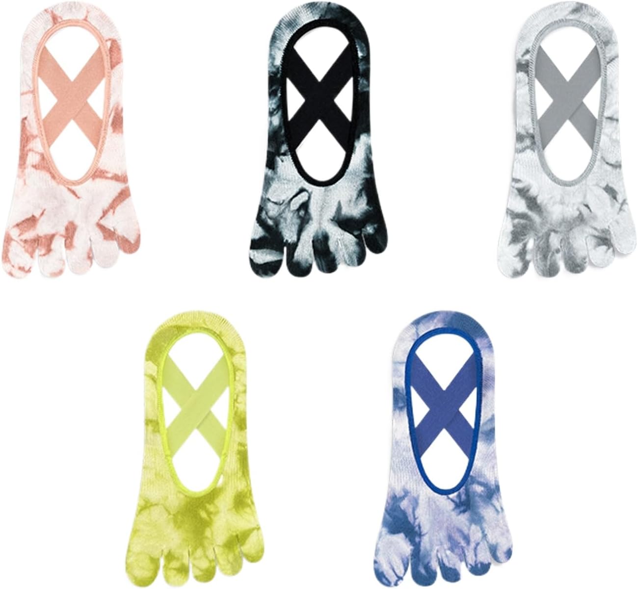 Women Yoga Pilates Socks with Grips Non Slip Full Toe Cotton for All Seasons Invisible Series 32