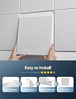 Vista 7 de Square Acoustic Wall Panels, Sound Absorbing Panels for Walls, Ceiling, Doors, 12 Pack 12"x12"x0.4" Decorative White Acoustic Tiles for Recording