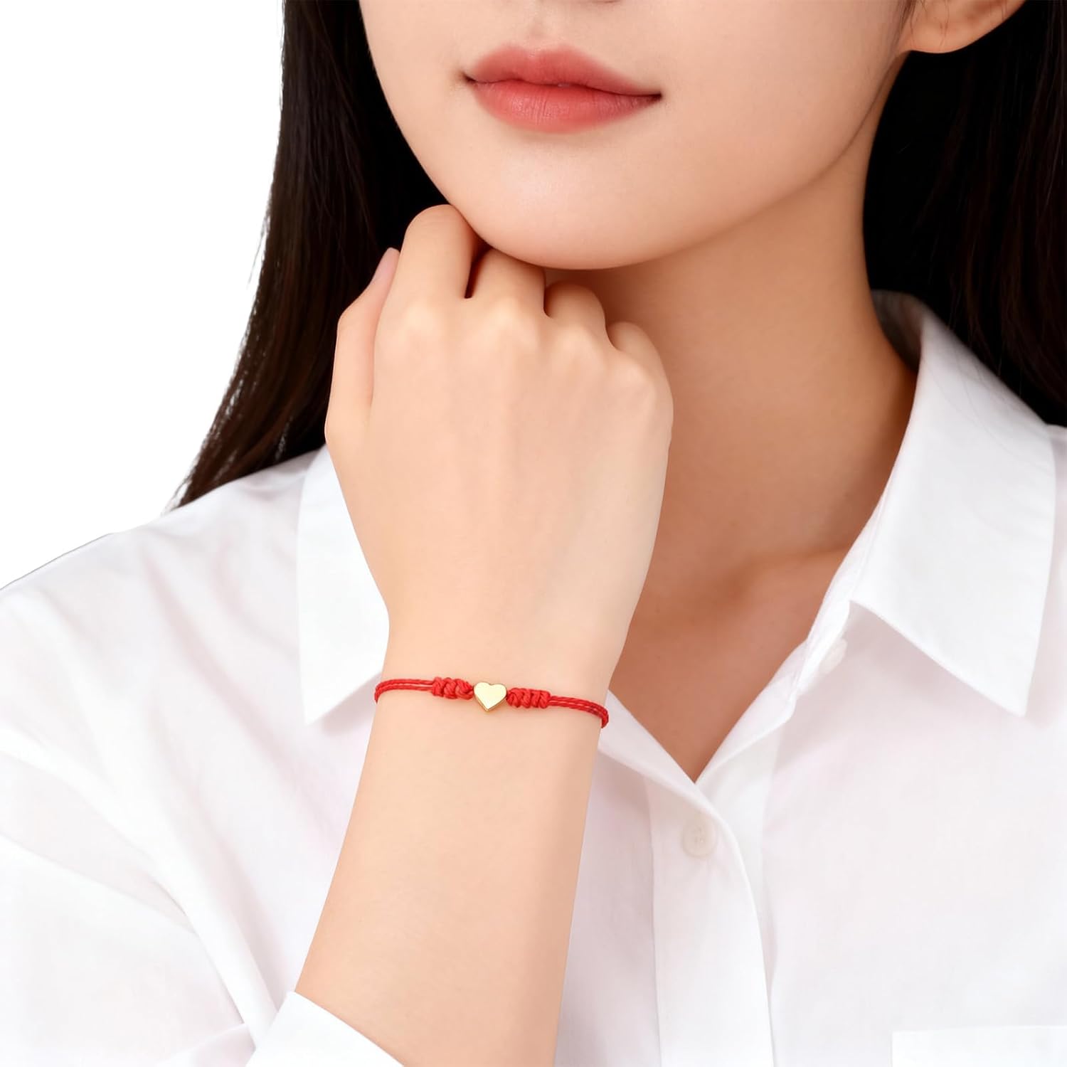 Red String Bracelet for Women, 2Pcs Thread Bracelets, Protection Matching Heart Bracelets, Mother Daughter & Couple Bracelet, Ideal Christmas Valentine's Gifts - Image 5