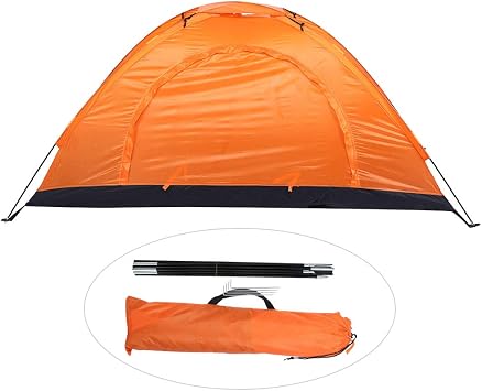 Pop Up 1 Person Tent for Hiking Fishing Climbing Outdoor Single Person Lightweight Tent with Round Door Skylight Portable Camping Shelter
