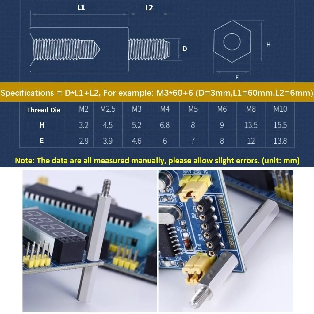 YIXISI 220 Pezzi M2 Maschio Femmina Nylon Esagonale Distanziatore Vite Distanziatore Dado Filettato Pilastro Assortimento Kit, Per PCB Board - Foto 8
