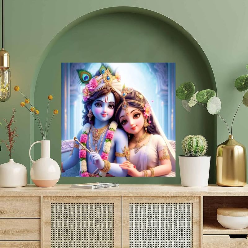 Image of British Terminal Cute little Bal Gopal Baby God Krishna| Kanha Ji | Laddu Lord Makhan Chor Painting Religious Poster for Pregnant Women for wall (matt thin vinyl,sticker,multicolor,unframed)| bj226
