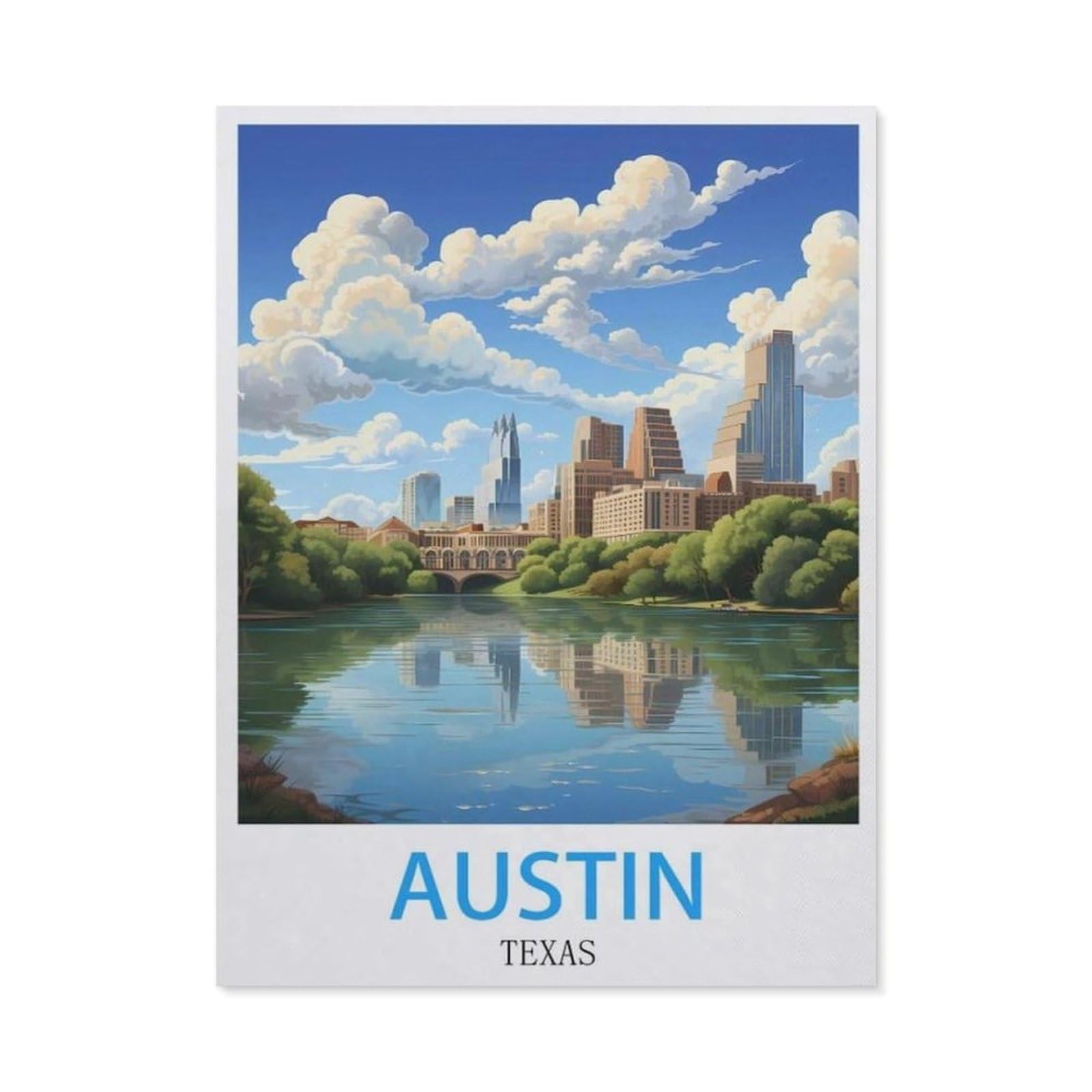 BEAYODKP 5D Diamond Painting Kits，Austin Texas,DIY Rhinestone Embroidery Set Paint with Diamond Art by Number Kits Cross Stitch Home Wall Craft Decoration（50 x 60 cm/19.68 x 23.62 inches）-BW6