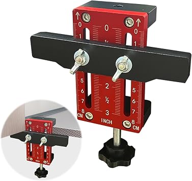 1 Pcs Door Locator, Adjustable Cabinet Door Installation Positioner, Cabinet Hardware Jig, Length Woodworking for Effortless Ment Tool, Suitable for Woodworkers, Decorators