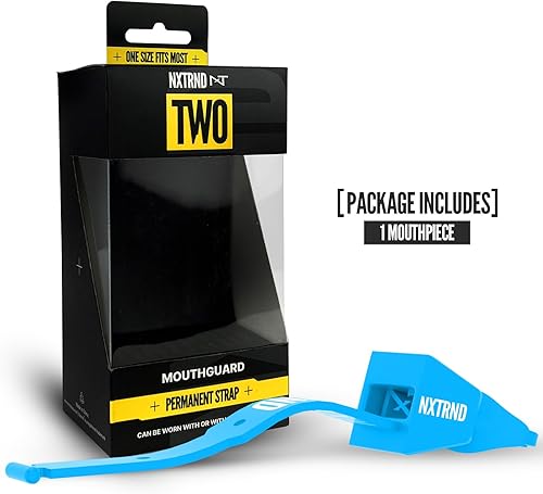 Miniatura 4 de Nxtrnd Two - Protector bucal de fútbol, boquilla de fútbol con correa, se adapta a adultos y jóvenes (azul neón)