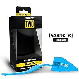 Nxtrnd Two Football Mouth Guard, Football Mouthpiece with Strap, Fits Adult & Youth (Neon Blue)