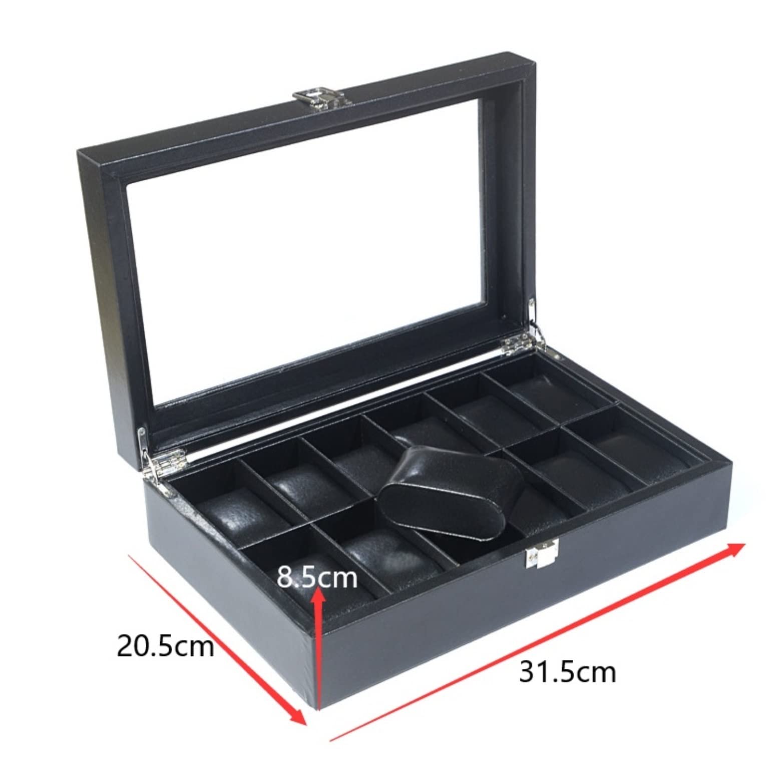 Porta Orologi Uomo Elegante Custodia per Orologio Classica 12 Slot con Fibbia in Metallo con Chiusura A Chiave Espositore per Portaoggetti Scatola Orologi