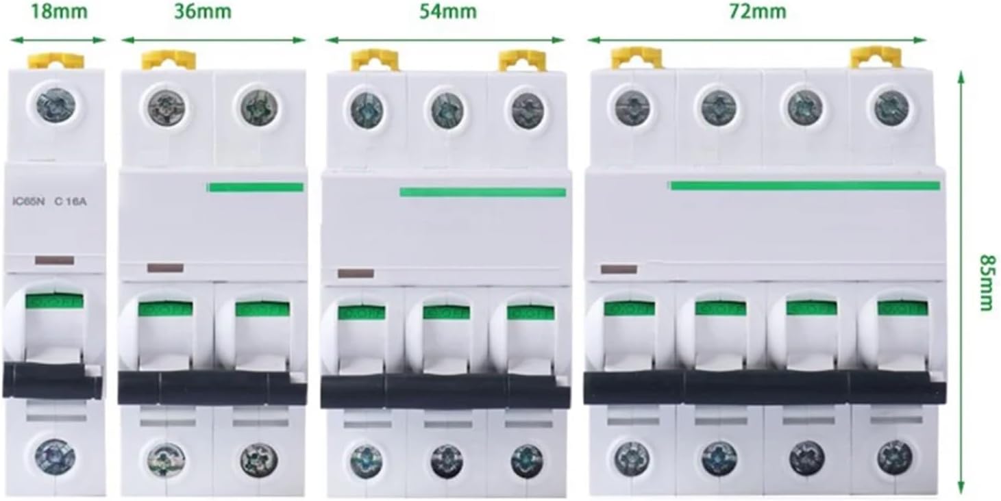 1pcs Air Switch IC65N Air Switch 1P 2P 3P 4P Small-Scale Circuit Breaker C-Type Short Circuit Protection(1P,4A)