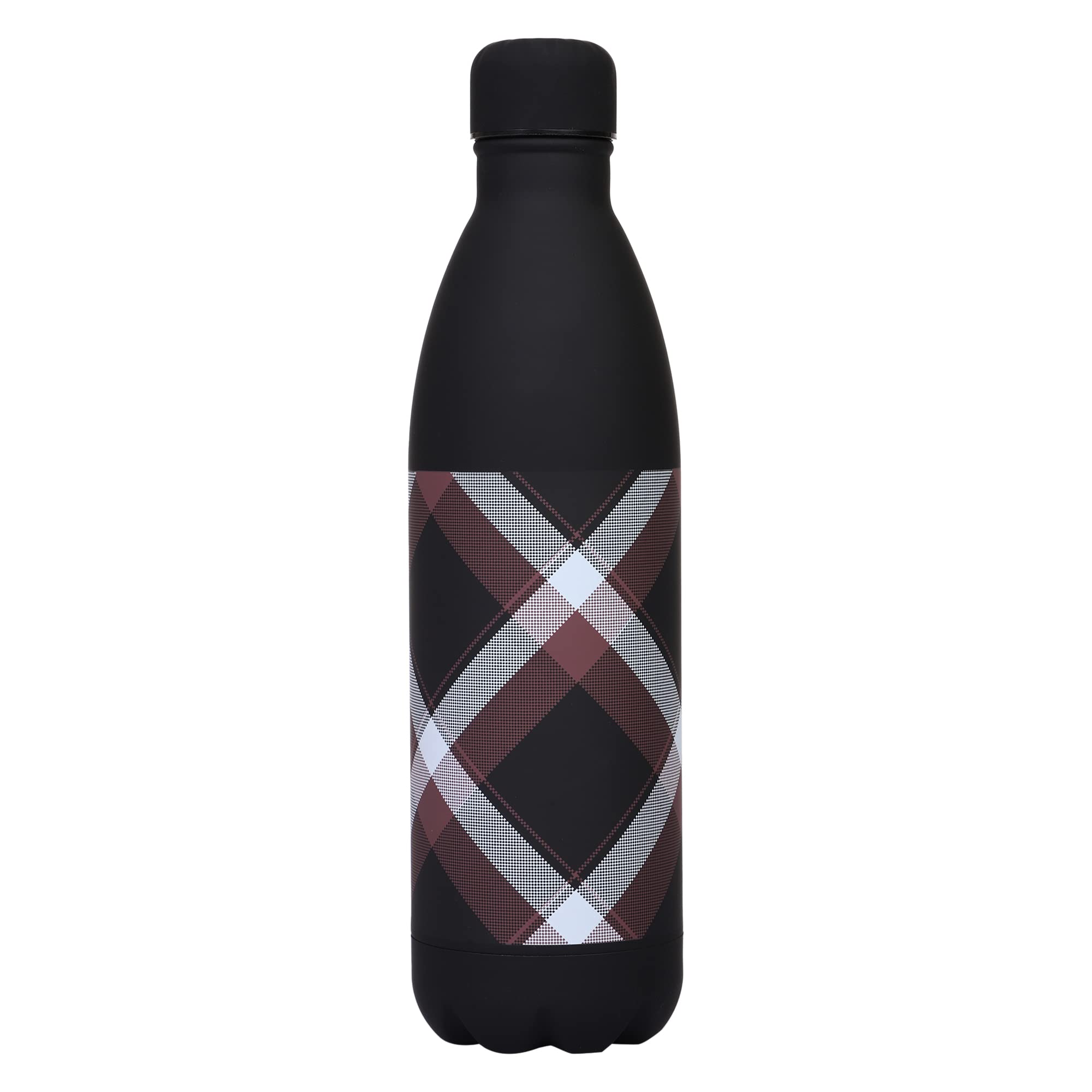 Laps of Luxury ® Phanthom Double Vacuum Walled Insulated Bottle Black Stripe Design 1000 ml