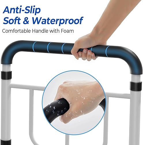 Miniatura 5 de Rieles de cama para adultos mayores  Actualización 2026  Cumple con ASTM, caña de cama ajustable con mango ergonómico antideslizante y bolsillo de