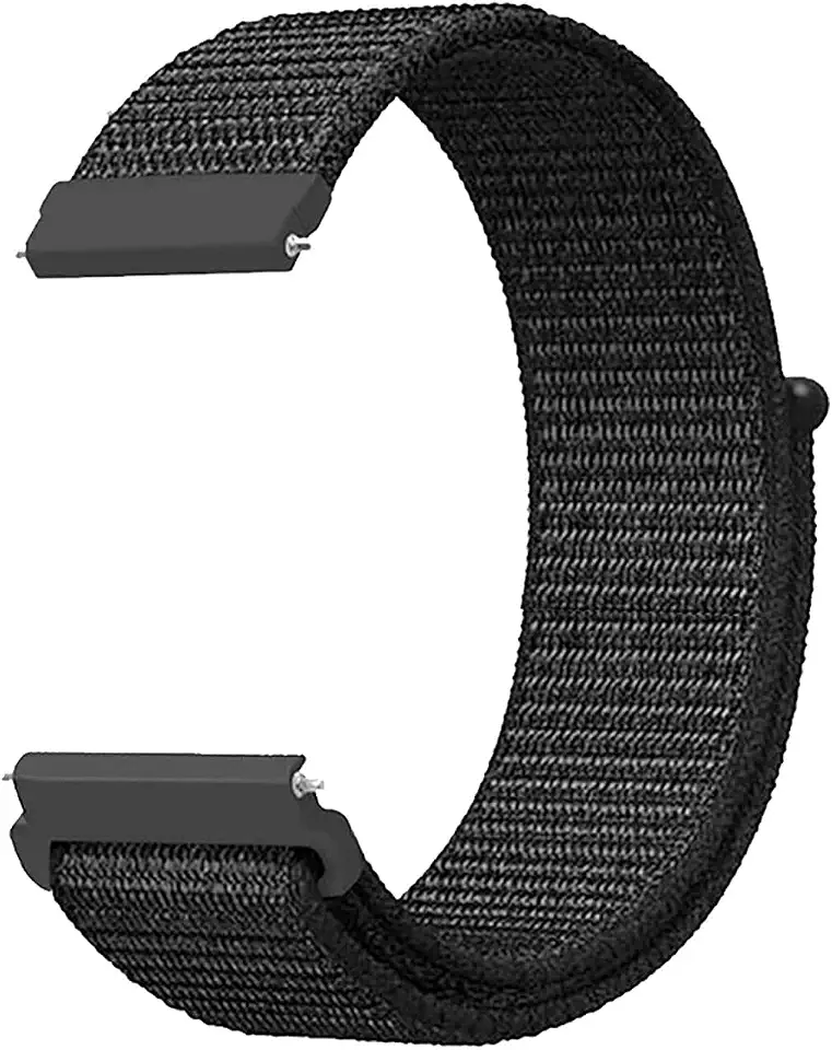 22mm Soft Nylon Watch Bands Compatible for Samsung Galaxy Watch 46mm/Samsung Galaxy Watch 3 45mm/Gear S3 Frontier/Classic, Sport Strap Wristband Replacement Bracelet for Women Men (black)