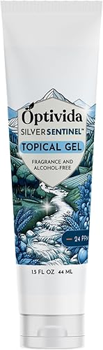 OPTIVIDA Gel de plata coloidal para el cuidado de heridas, curación tópica natural de la piel Gel tópico de nano-plata para heridas, quemaduras,