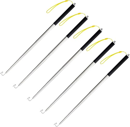 Miniatura 8 de Barra telescópica con gancho herramienta magnética para recoger, varilla de empuje telescópica, herramienta de agarre de alambre de varilla