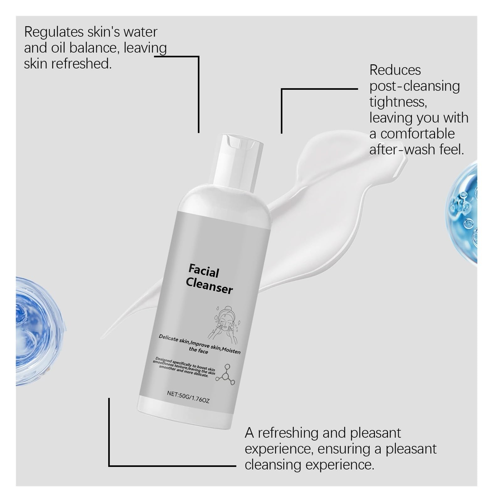 Reinigender und feuchtigkeitsspendender Gesichtsreiniger 50 g, reinigt die Poren von Unreinheiten und pflegt die Haut sanft(2pcs)