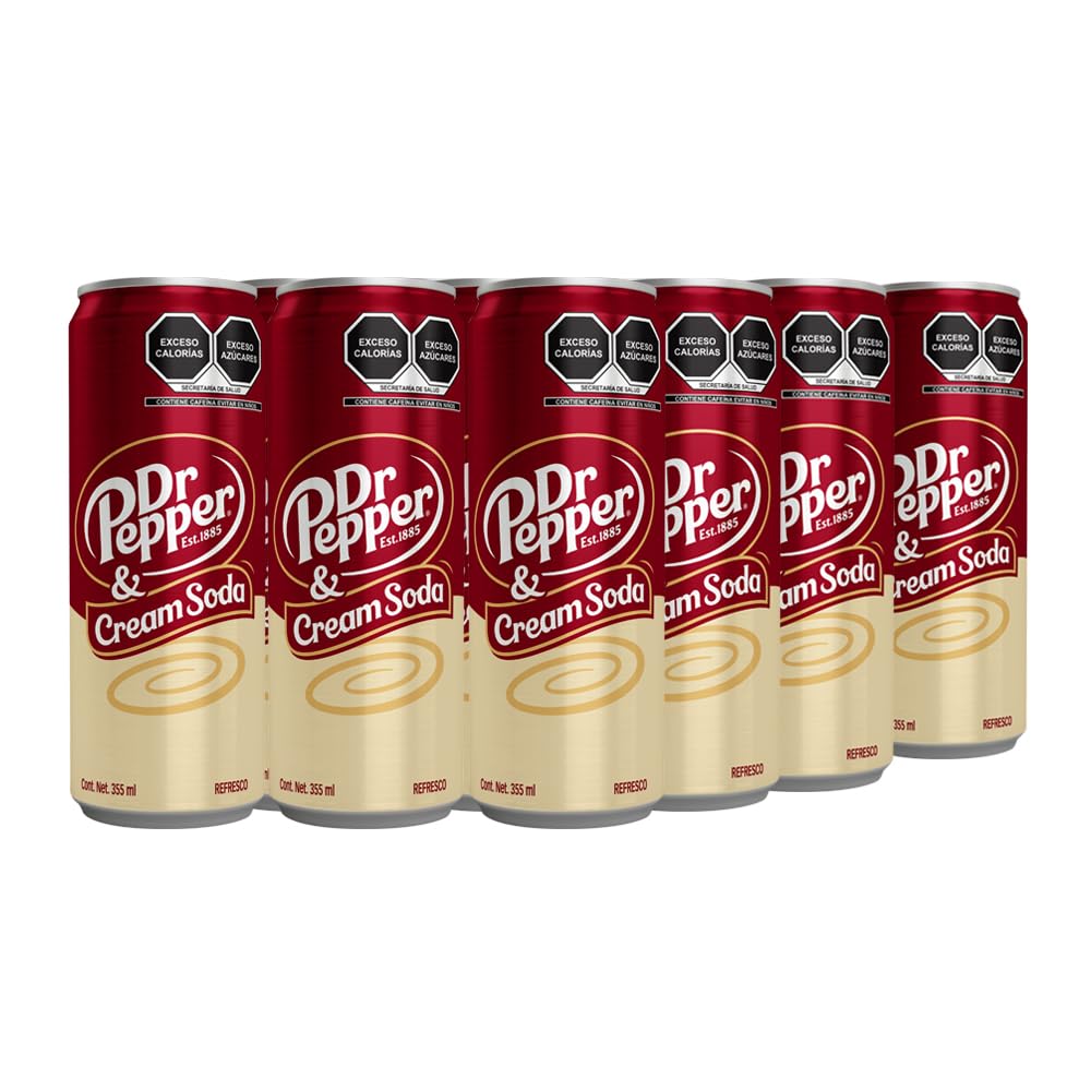 Dr Pepper, Cream Soda 355 ml, Lata Sleek (12 pack) - 255 ml (Paquete de 12)