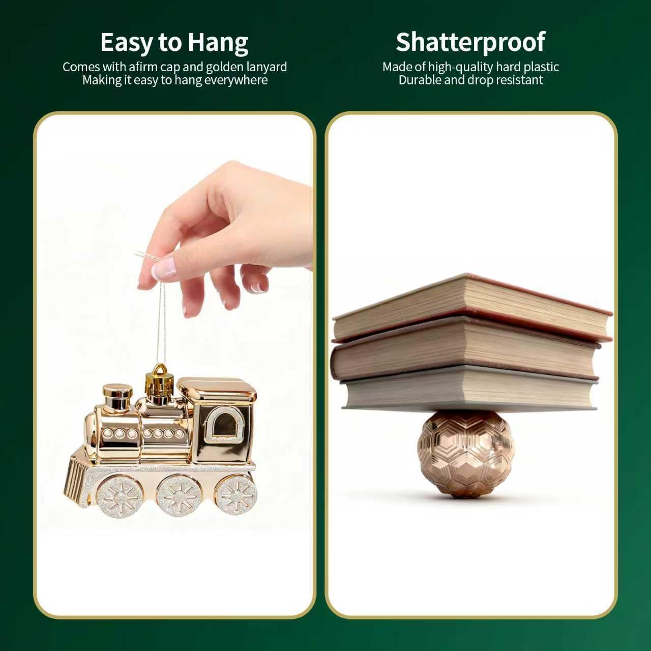 Ornaments for Christmas Trees,74 Count Gold Christmas Tree Decorations, Shatterproof Plastic Hanging Bulbs Decorations Set for Xmas Holiday Party - Image 3