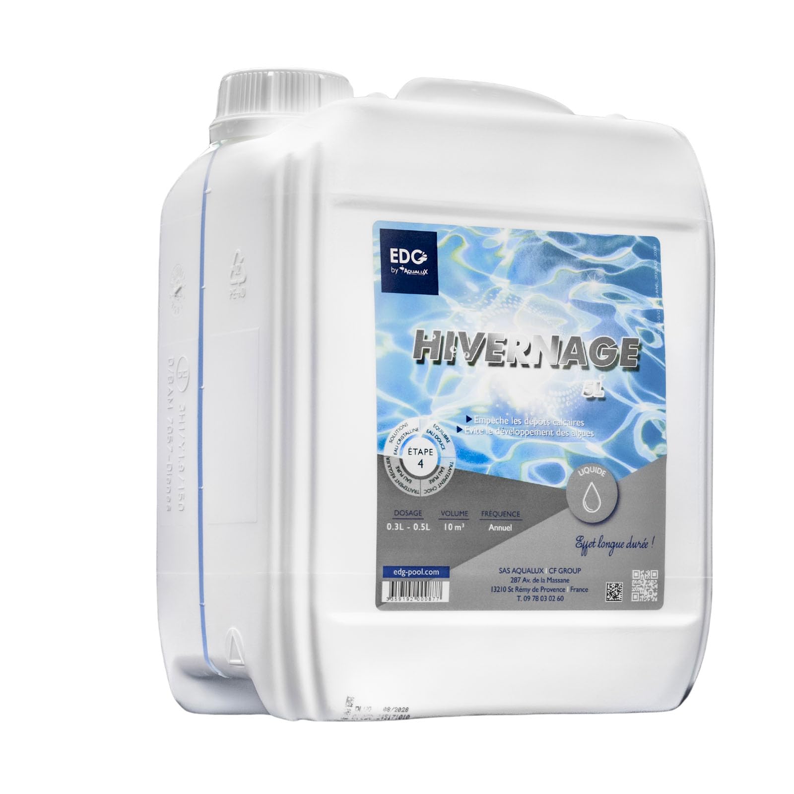 Hivernage Piscine - Anti Algues - Anti dépôts - Protection Des Équipements et des Revêtements - Bidon 5 Litres - EDG