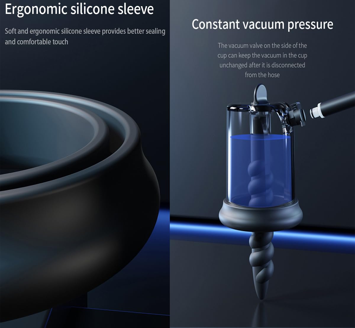 Set Anal Plug con Pompa a Vuoto in Silicone – Stimolatore Clitoride e Anale per Uomini e Donne (Nero, Spirale)