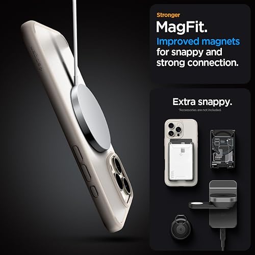 Vista 414 de Spigen Funda para iPhone 15 Pro, ultra híbrida MagFit [antiamarilleo] [compatible con Magsafe] - Fibra de carbono