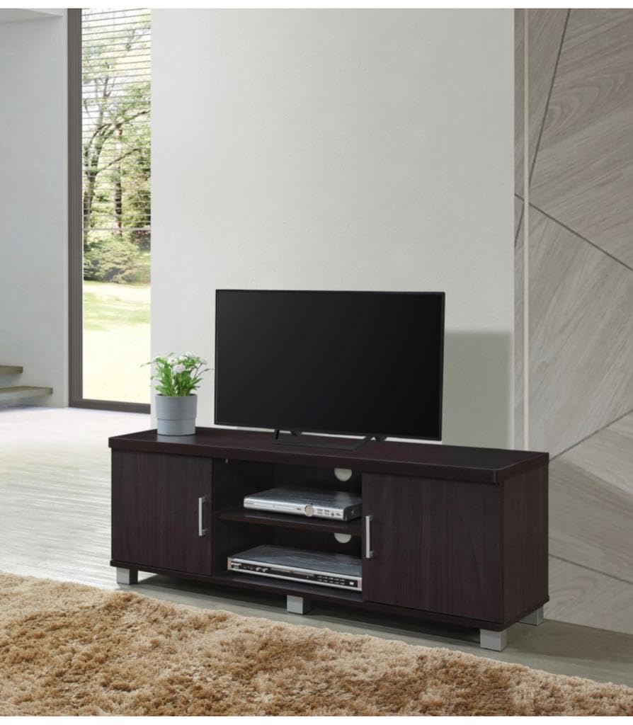 CASPIAN Engineered Wood Wooden TV Entertainment Unit Rainforest Dark | 48 Inches TV Stand/Panel for Bedroom & Living Room with Storage 2 Cabinets & Shelves | Media Console Table for Set Top Box-image-3
