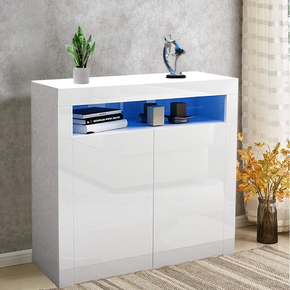 Buy OUNUO LED Sideboard Cupboard with High Gloss Front and