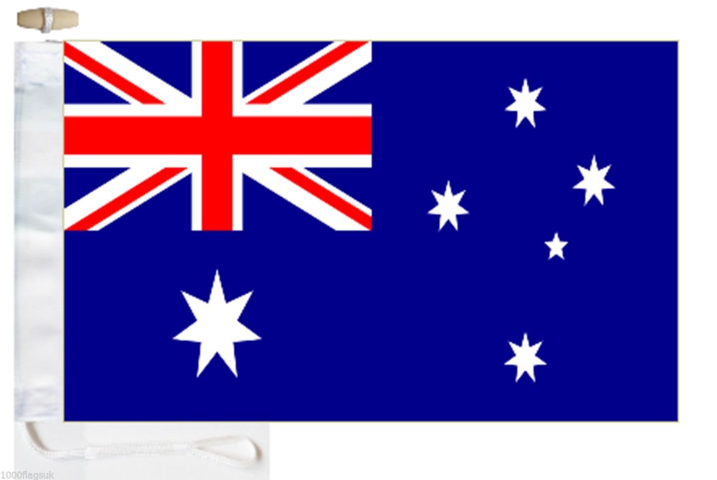 1000 Flags Limited Australia Courtesy Boat Flag - Roped & Toggle (152cm x 91cm (5'x3'))