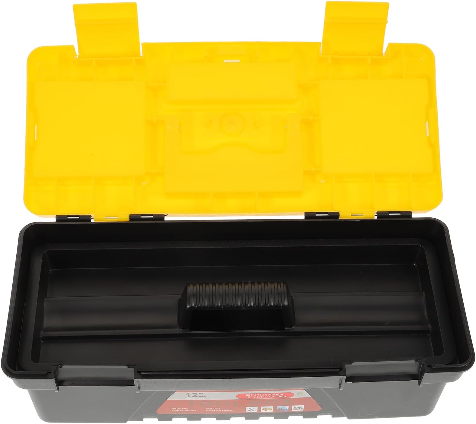 Multi-function Portable Tool Box with Handle 12-inch Large Plastic Vehicle-mounted Tool Organizer Storage Case for Home and Repair Use Random Style