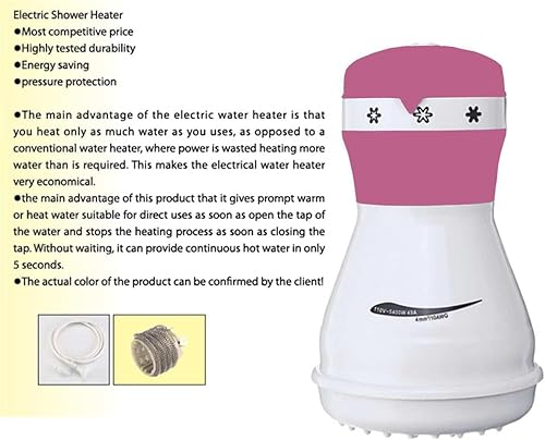 Miniatura 2 de Calentador de cabezal de ducha eléctrico de 5400 W, calentador de agua instantáneo, ducha eléctrica, 110 V, calentador de agua sin tanque, eléctrico