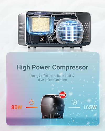 Miniatura 4 de AAOBOSI Máquina para hacer helados de 2.2 cuartos de galón con compresor integrado, totalmente automática y sin precongelación, yogur congelado,