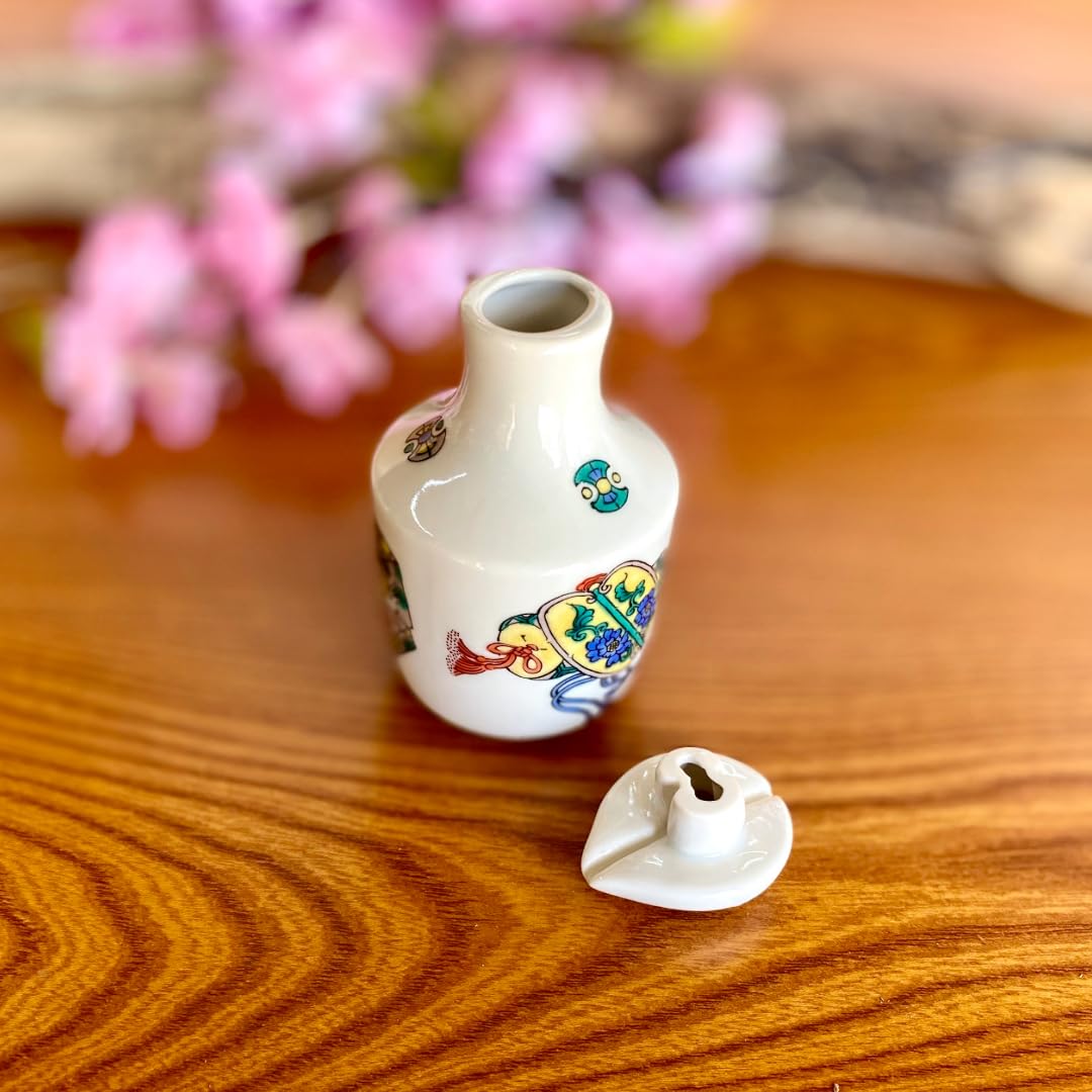 IPPINKA Kutani Ware - Dispensador de salsa de soja sin goteo con tapa de bloqueo, Treasures, fabricado en Japón