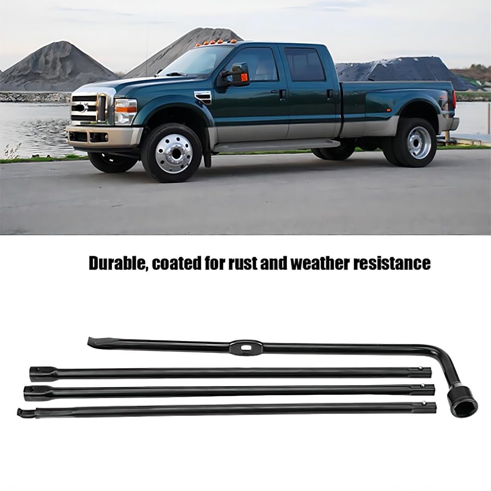 TeamSky Spare Tire Tool Kit, Super Duty Spare Tire Jack Lug Nut Wrench Release Repair Handle Kit with Leather Case Replacement for Ford F250 350 450 550 2008-2016