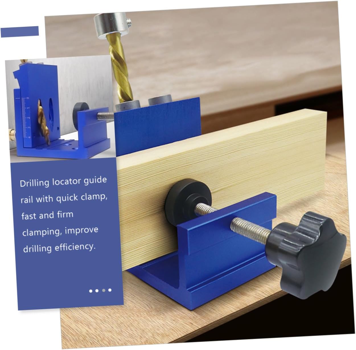 DOITOOL Drill Locator for Woodworking 1 Set Pocket Hole Jig 15-degree for Smooth and Accurate Random