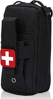 Taktische Erste Hilfe Tasche, Kleine Taktische Tasche, Taktische Taschen MOLLE, Erste Hilfe Tasche für Outdoor, Camping, Reisen, Abenteuer (Schwarz)
