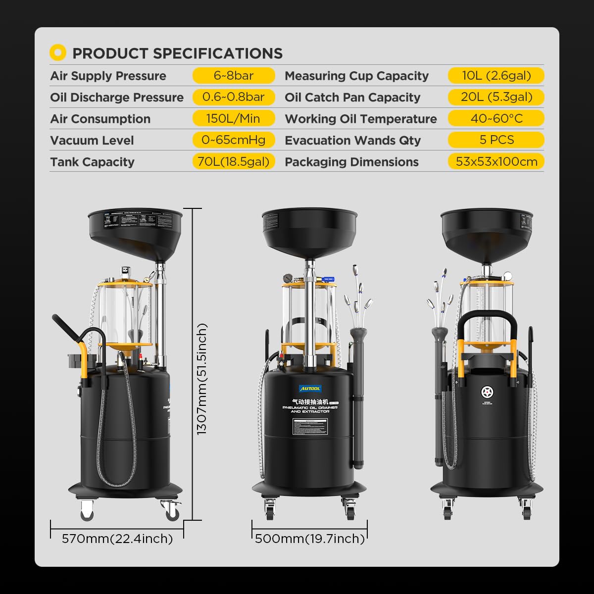 Milageto Ölkanister 5 Liter - Praktischer Ölbehälter Mit Ausguss Für Auto & Motorrad