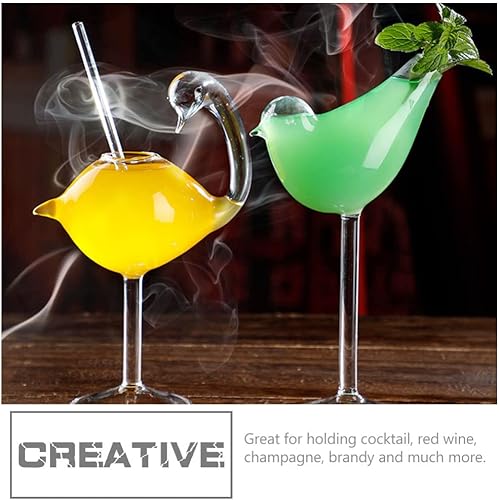 Miniatura 7 de Yardwe Vasos de vidrio 4 piezas de cóctel de pájaros, vasos de vidrio transparente, copas de vidrio para whisky, margarita, aperitivo, bar, bar,