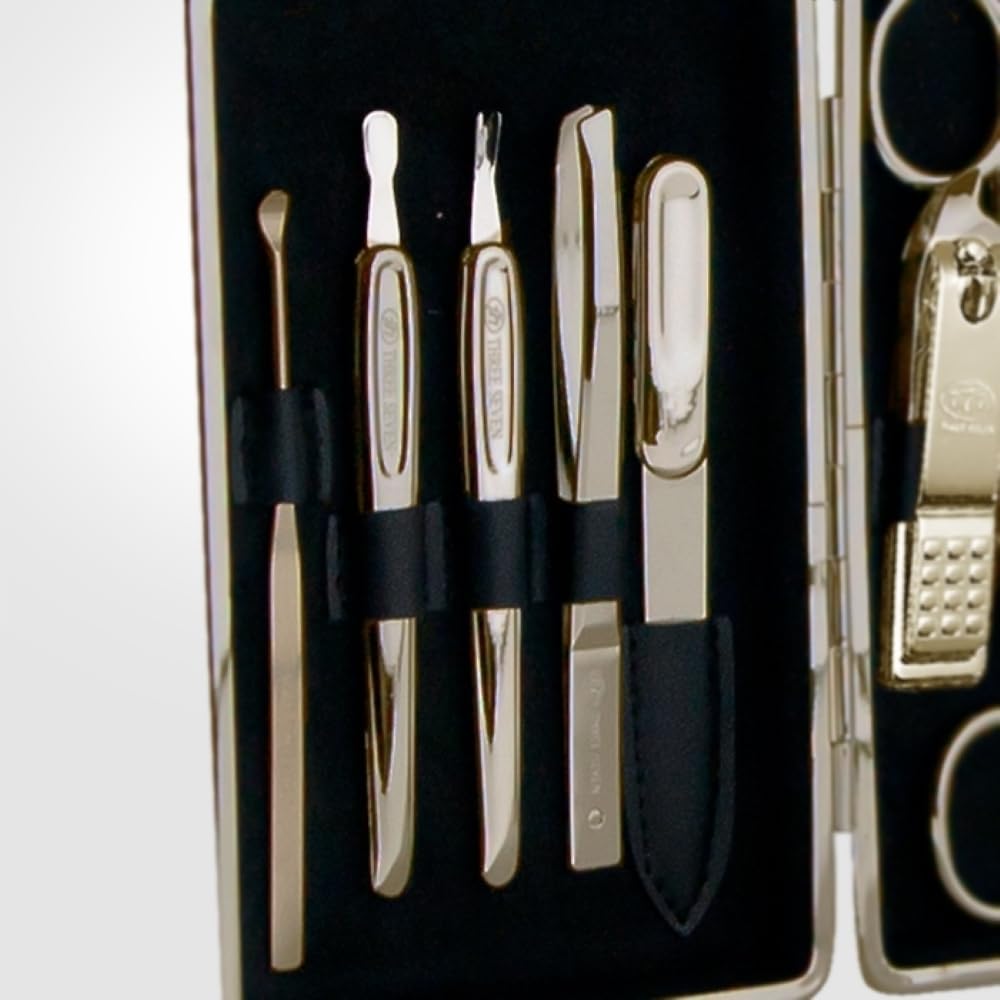 World No. 1. Three Seven (777) Travel Manicure Grooming Kit Nail Clipper Set (10 PCs, TS-370BLG), MADE IN KOREA, SINCE 1975.