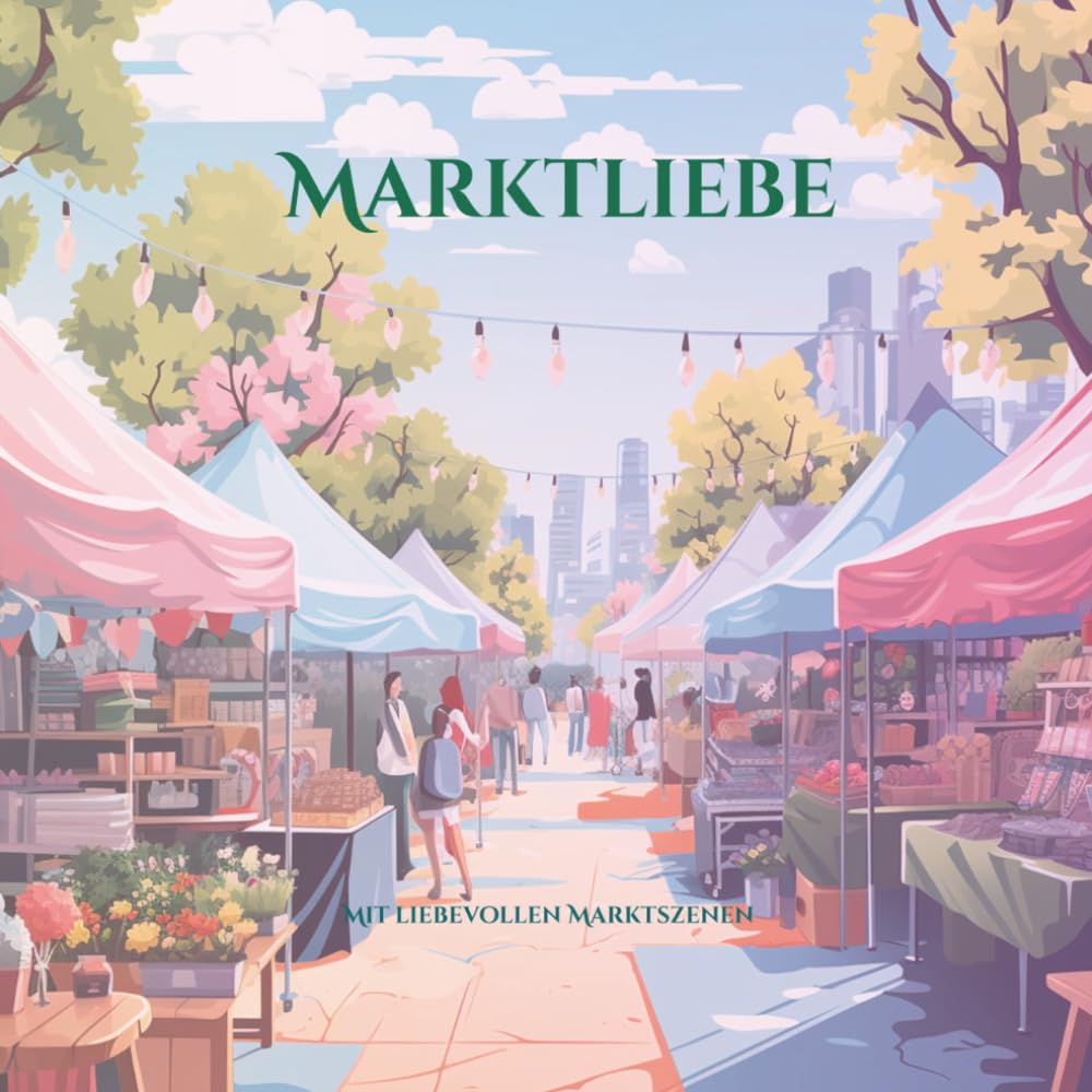 Marktliebe: Malbuch für Erwachsene mit liebevollen Marktszenen – Obst, Gemüse, Blumen und entspannte Ausmalmotive