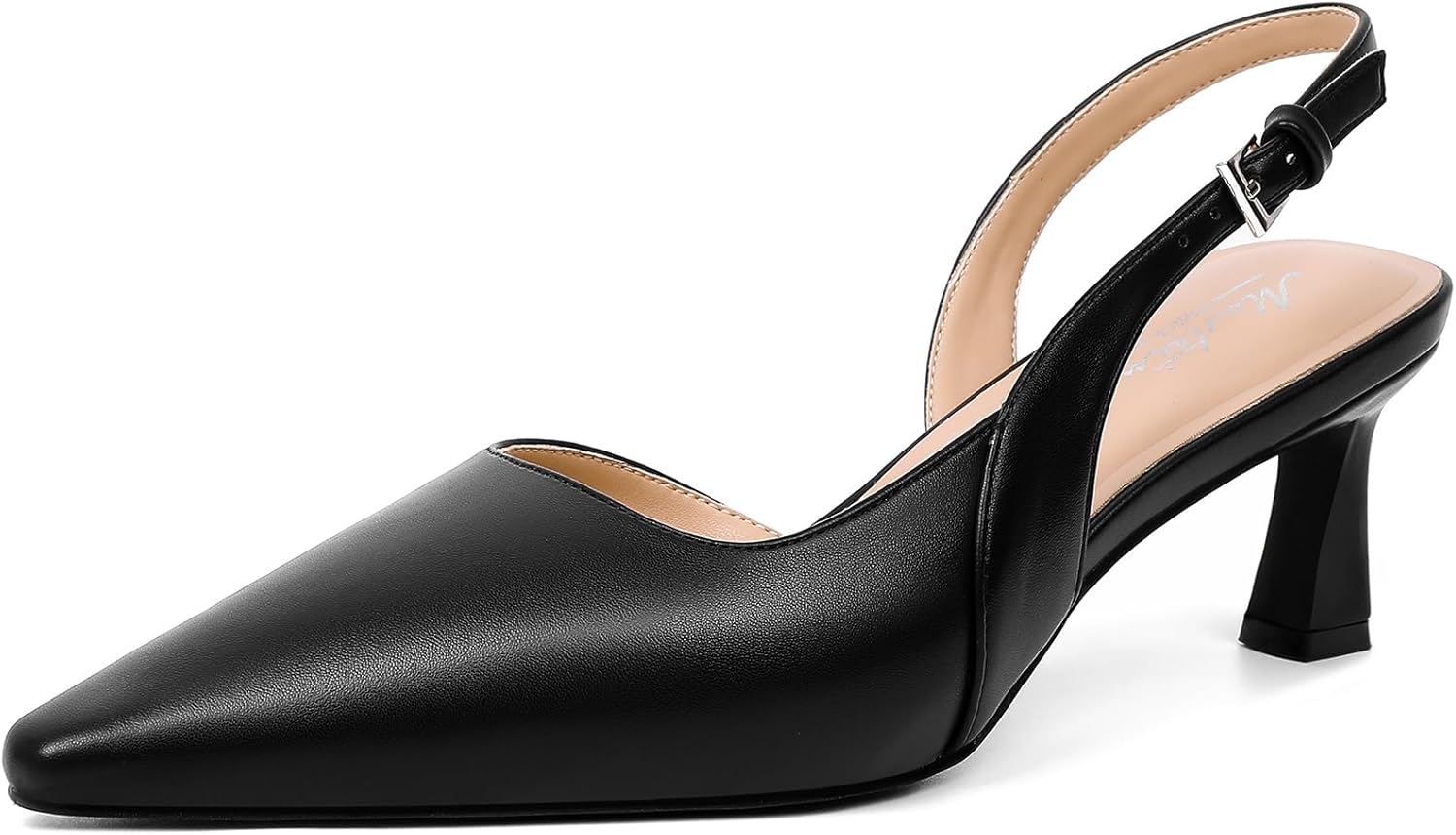 Mostrin Kitten Heels for Women Slingback Pointed Closed Toe Heels Women's Pumps Shoes for Wedding, Party, Commuting