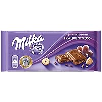 Vista 2 de Milka Alpine Chocolate con leche con pasas y avellanas, barras de 3.52 onzas (paquete de 10)