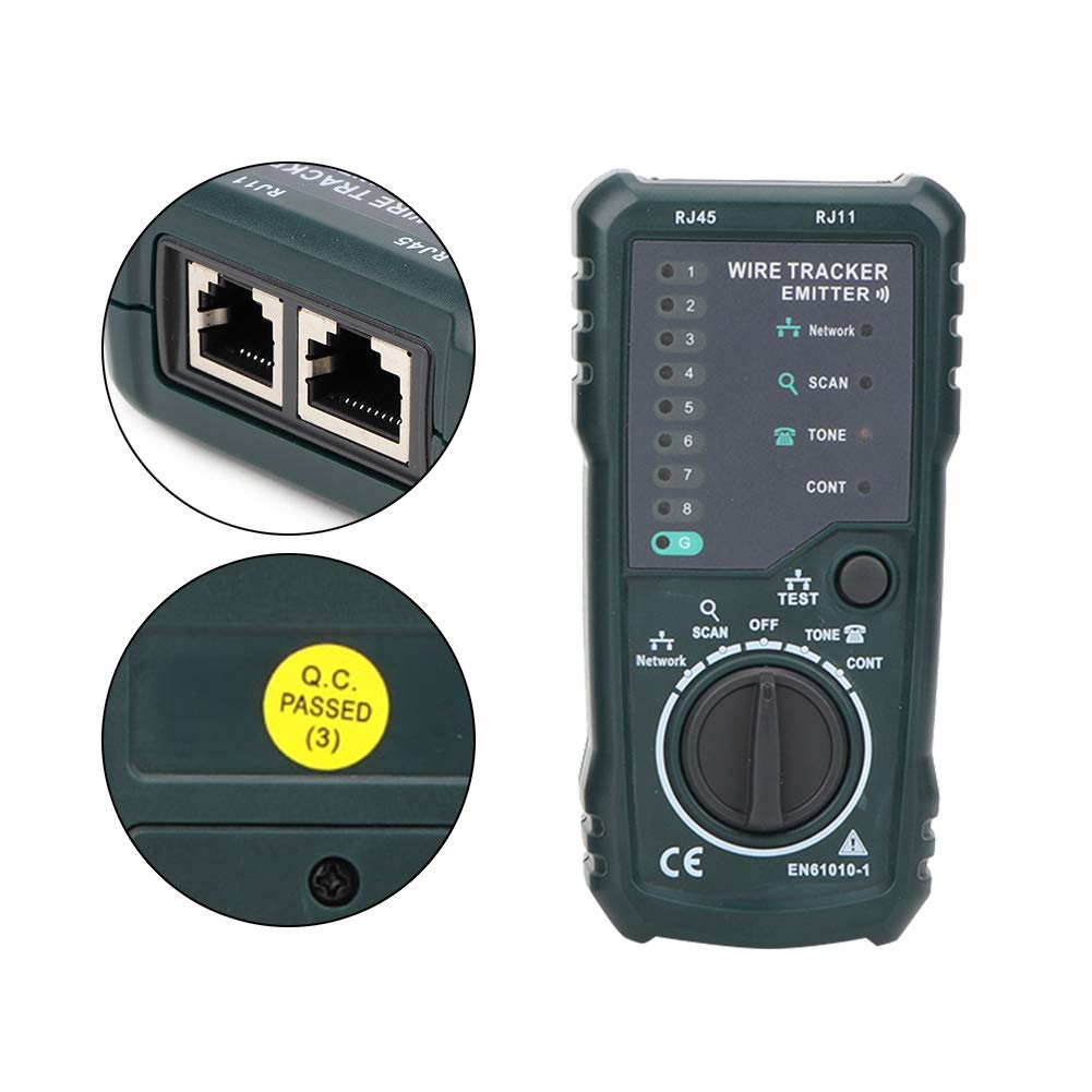 Emitter, FY868 Kabeltester für Telefonnetzwerke RJ45 RJ11 Lan-Kabelverfolgungskit für Telekommunikationsingenieure, Verkabelungsingenieure und Netzwerktechniker