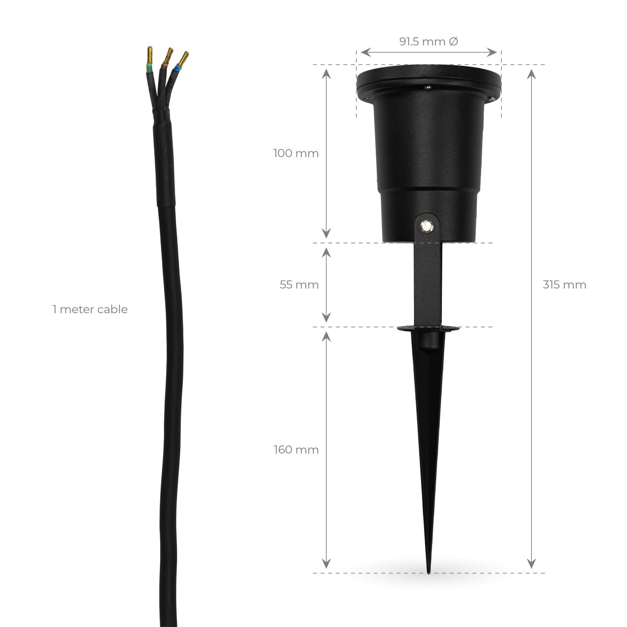 Ledvion - 6er Set, Gartenstrahler mit Erdspieß, IP65, 4,9W, 220-240V, RGB+CCT, LED Strahler, Gartenbeleuchtung mit Strom, Mit GU10 Leuchtmittel, Dimmbar, Wasserdicht