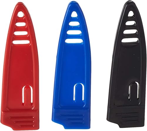 Miniatura 3 de Mercer Culinary Cuchillos de pelar antiadherentes con fundas ABS, 4 pulgadas, rojoazulnegro, paquete de 3